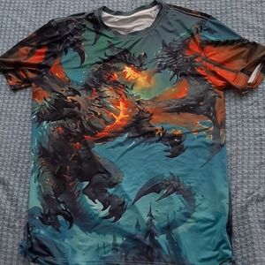 Man's dragon shirt, XL,  100% polyester